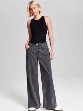 And Now This women’s embellished grey wash jeans